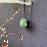 A-Grade Natural Moss On Snow Jadeite Barrel Pendant No. 171472