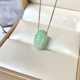 A-Grade Natural Moss On Snow Jadeite Barrel Pendant No. 171784