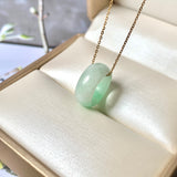 A-Grade Natural Moss On Snow Jadeite Barrel Pendant No. 171784