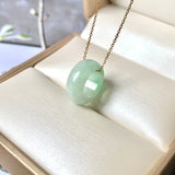 A-Grade Natural Moss On Snow Jadeite Barrel Pendant No. 171784