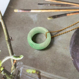 A-Grade Natural Moss On Snow Jadeite Barrel Pendant No. 171784