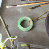 A-Grade Natural Moss On Snow Jadeite Barrel Pendant No. 171784