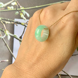 A-Grade Natural Moss On Snow Jadeite Barrel Pendant No. 171784