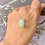 A-Grade Natural Moss On Snow Jadeite Barrel Pendant No. 171784