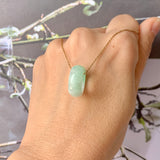 A-Grade Natural Moss On Snow Jadeite Barrel Pendant No. 171784