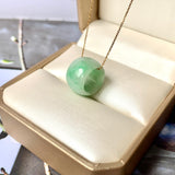 A-Grade Natural Moss On Snow Jadeite Barrel Pendant No. 171785