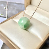 A-Grade Natural Moss On Snow Jadeite Barrel Pendant No. 171785