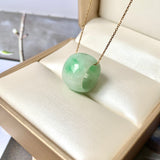 A-Grade Natural Moss On Snow Jadeite Barrel Pendant No. 171785