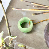 A-Grade Natural Moss On Snow Jadeite Barrel Pendant No. 171785