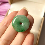 A-Grade Natural Imperial Green Jadeite Donut Pendant No.172290