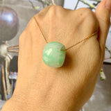 A-Grade Natural Moss On Snow Jadeite Barrel Pendant No. 171785