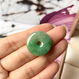 A-Grade Natural Imperial Green Jadeite Donut Pendant No.172289