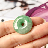 A-Grade Natural Imperial Green Jadeite Donut Pendant No.172289