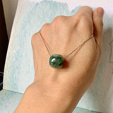 A-Grade Natural Bluish Green Barrel Pendant No. 172458