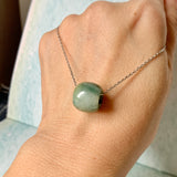 A-Grade Natural Bluish Green Barrel Pendant No. 172458