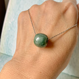 A-Grade Natural Bluish Green Barrel Pendant No. 172458