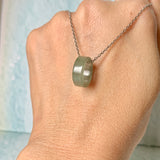 SOLD OUT: A-Grade Natural Light Bluish Green Barrel Pendant No. 172459