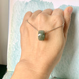 A-Grade Natural  Bluish Green Barrel Pendant No. 172460