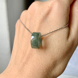 A-Grade Natural  Bluish Green Barrel Pendant No. 172460