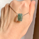 A-Grade Natural  Bluish Green Barrel Pendant No. 172461