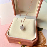 Icy A-Grade Lavender Jadeite Sphere Pendant (with diamonds) No.172291