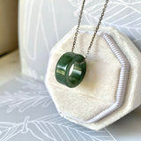 A-Grade Natural  Bluish Green Barrel Pendant No. 172462