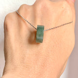 A-Grade Natural  Bluish Green Barrel Pendant No. 172462