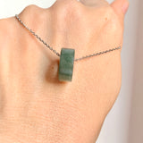 A-Grade Natural  Bluish Green Barrel Pendant No. 172462