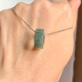 A-Grade Natural  Bluish Green Barrel Pendant No. 172462