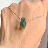 A-Grade Natural  Bluish Green Barrel Pendant No. 172462