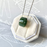 A-Grade Natural  Bluish Green Barrel Pendant No. 172463