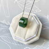 A-Grade Natural  Bluish Green Barrel Pendant No. 172463