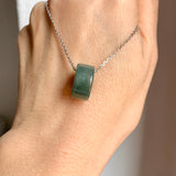 A-Grade Natural  Bluish Green Barrel Pendant No. 172463