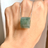 A-Grade Natural Bluish Green Barrel Pendant No. 172464