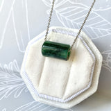 SOLD OUT: A-Grade Natural Dark Green Barrel Pendant No. 172465