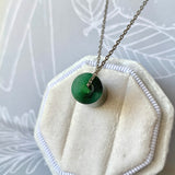 SOLD OUT: A-Grade Natural Dark Green Barrel Pendant No. 172465