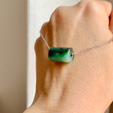 SOLD OUT: A-Grade Natural Dark Green Barrel Pendant No. 172465