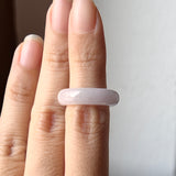 15.1mm A-Grade Natural Lilac Jadeite Abacus Ring Band No.162382