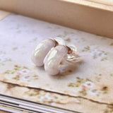 A-Grade Natural Lavender Green Jadeite Cloop Earring Studs No.180796
