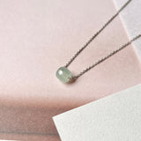 SOLD OUT: Icy A-Grade Natural Light Bluish Green Jadeite Barrel Pendant No. 172402