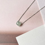 SOLD OUT: Icy A-Grade Natural Light Bluish Green Jadeite Barrel Pendant No. 172402