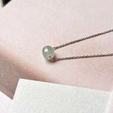 SOLD OUT: Icy A-Grade Natural Light Bluish Green Jadeite Barrel Pendant No. 172402