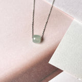 SOLD OUT: Icy A-Grade Natural Light Bluish Green Jadeite Barrel Pendant No. 172402