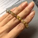 6.1mm A-Grade Natural Warm Tone Jadeite Bead Bracelet No.190429