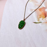 SOLD OUT: Icy A-Grade Imperial Green Jadeite Bespoke Leaf Pendant No.171813