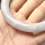 56.3mm A-Grade Natural Lavender Green Jadeite Traditional Round Bangle No.151998