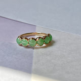 SOLD OUT: 16.2mm Icy A-Grade Natural Apple Green Jadeite Colour Galore Ring No.162389