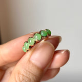 SOLD OUT: 16.2mm Icy A-Grade Natural Apple Green Jadeite Colour Galore Ring No.162389