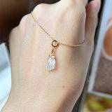 Icy A-Grade Natural Jadeite Hand with Pearl Charm No.170712