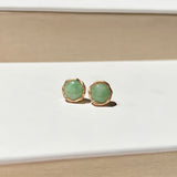 SOLD OUT: A-Grade Natural Green Jadeite Colour Galore Stud Earring No. 180805